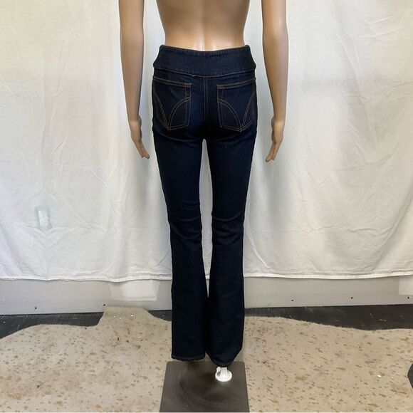 D&G Dolce & Gabbana Dark Wash Blue Denim Y2K Mid Rise Bootcut Jeans 27 - Picture 5 of 13